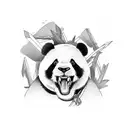 samurai panda devil  tattoo design idea