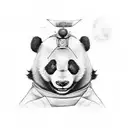 samurai panda devil  tattoo design idea