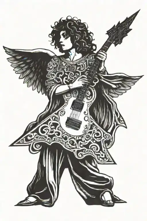 angel, led zeppelin tattoo design idea