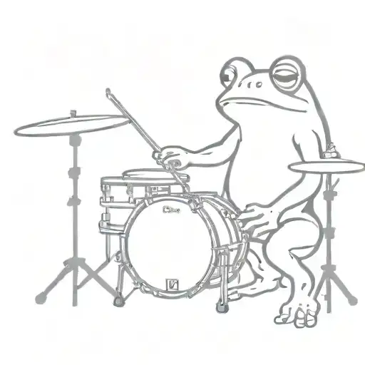 frog playing the drums  tattoo design idea