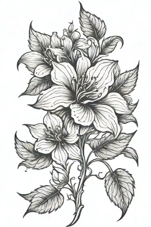 vine glas flower growing tattoo design idea