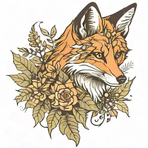 fox snd ferns  tattoo design idea