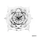 sleeve rose clock condor tattoo design idea