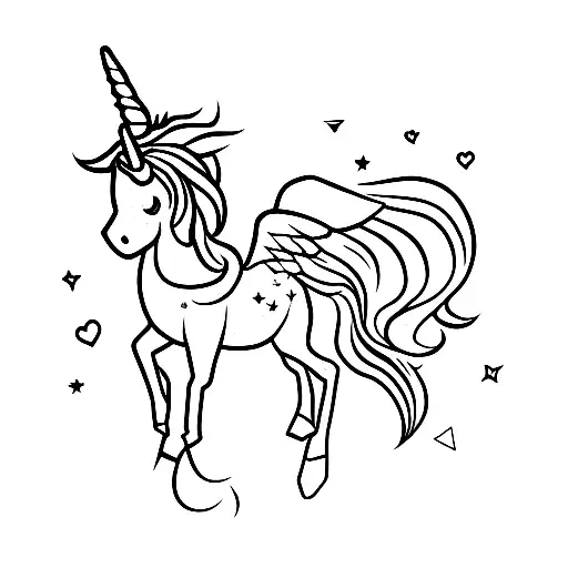 unicorn with angel wings  tattoo design idea