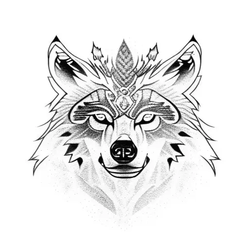 wolf bear eagle Leshy Kolovrat tattoo design idea