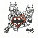 half ironman face, half batman face tattoo design idea