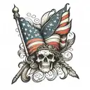 patriotic American flag tattoo design idea