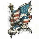 patriotic American flag tattoo design idea