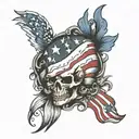 patriotic American flag tattoo design idea