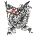 patriotic American flag tattoo design idea
