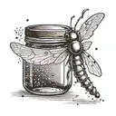 A firefly illuminating a jar with its light tattoo design idea