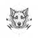 dog bite tattoo design idea