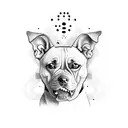 dog bite tattoo design idea