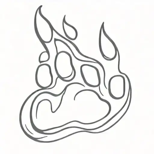 moon dog paw print tattoo design idea