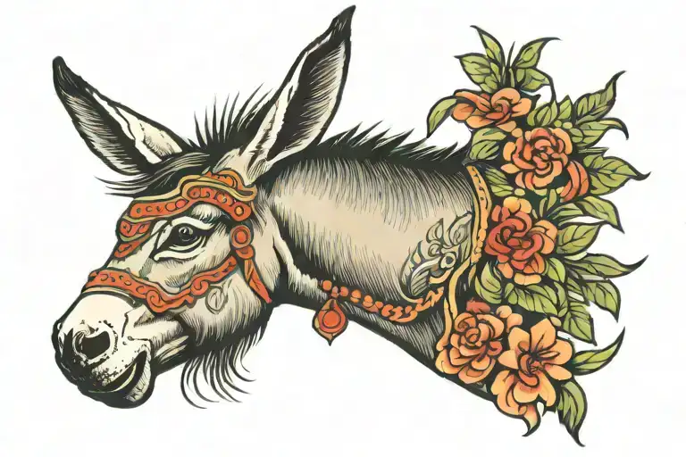 donkey tattoo design idea