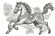 horse running tattoo design idea
