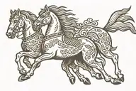 horse running tattoo design idea