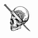 skull sword tattoo design idea