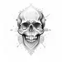 skull and dagger tattoo design idea