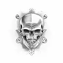skull and dagger tattoo design idea