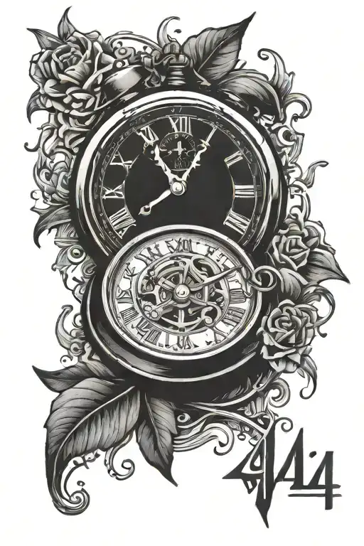 444 in alarm clock font on side of chest  tattoo design idea