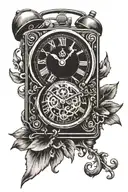 444 in alarm clock font on side of chest  tattoo design idea