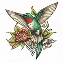 arrowhead and hummingbird  tattoo design idea
