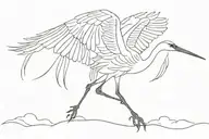 crane flying tattoo design idea
