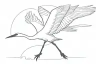 crane flying tattoo design idea