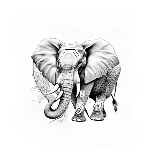 Elephant tattoo design idea