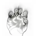 cat paw stencil tattoo design idea