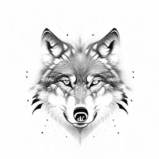 Wolf with mouth open  tattoo design idea