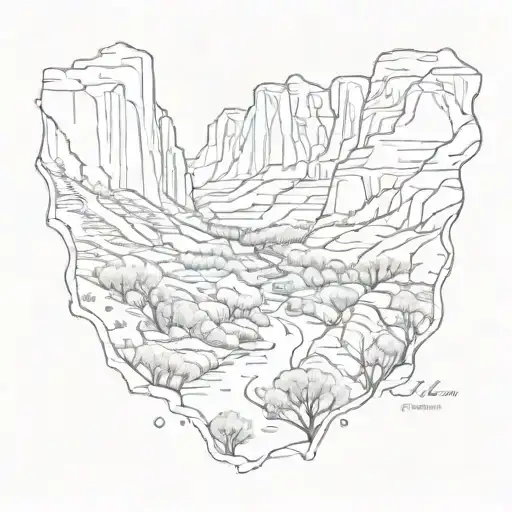 girly Zion national park tattoo design idea