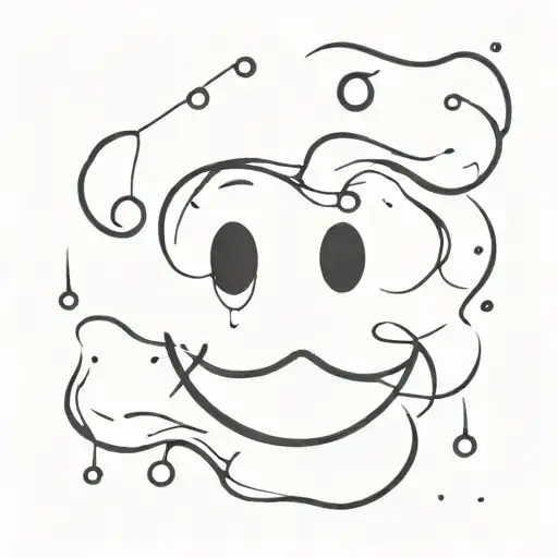 smiley face melting on right side with X's for eyes tattoo design idea