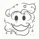 smiley face melting on right side with X's for eyes tattoo design idea