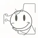 smiley face melting on right side with X's for eyes tattoo design idea