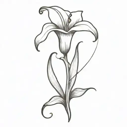 Capricorn symbol with calla lily tattoo design idea