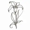 Capricorn symbol with calla lily tattoo design idea