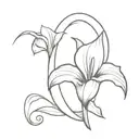 Capricorn symbol with calla lily tattoo design idea