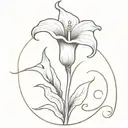 Capricorn symbol with calla lily tattoo design idea