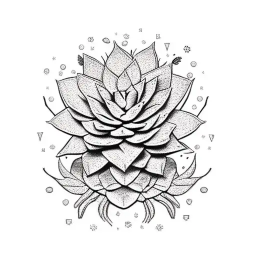 hungarian embroidery with succulents tattoo design idea