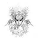six winged seraph eye tattoo design idea