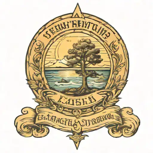 strength of a mountain, majesty of a tree, warmth of a summer sun, calm of a quiet sea with Louisiana and Irish touch tattoo design idea