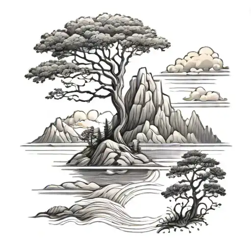 strength of a mountain, The majesty of a tree, The warmth of a summer sun, The calm of a quiet sea, tattoo design idea