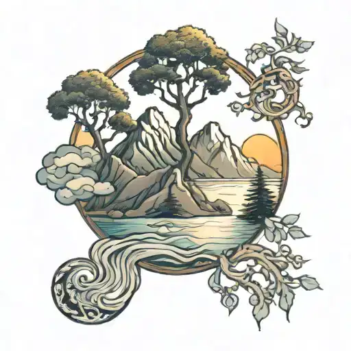 strength of a mountain, The majesty of a tree, The warmth of a summer sun, The calm of a quiet sea, tattoo design idea