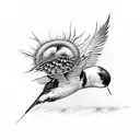 swallow with thistle tattoo design idea