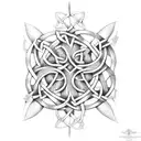 A Celtic knotwork design incorporating elements of Valhalla tattoo design idea