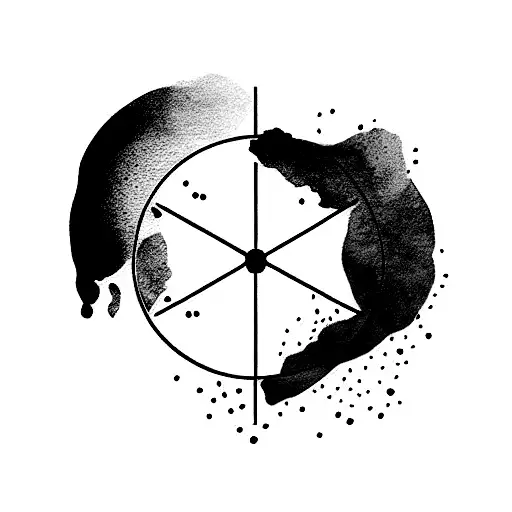 aries sign in raindow colors tattoo design idea