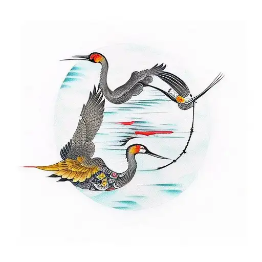 crane on forearm  tattoo design idea