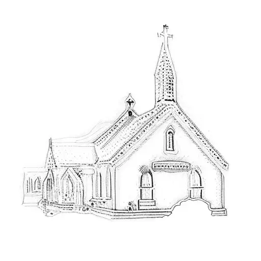 a church tattoo design idea
